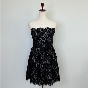 Liberated & Free Denim Co Black Lace Strapless‎ Dress Size 6
